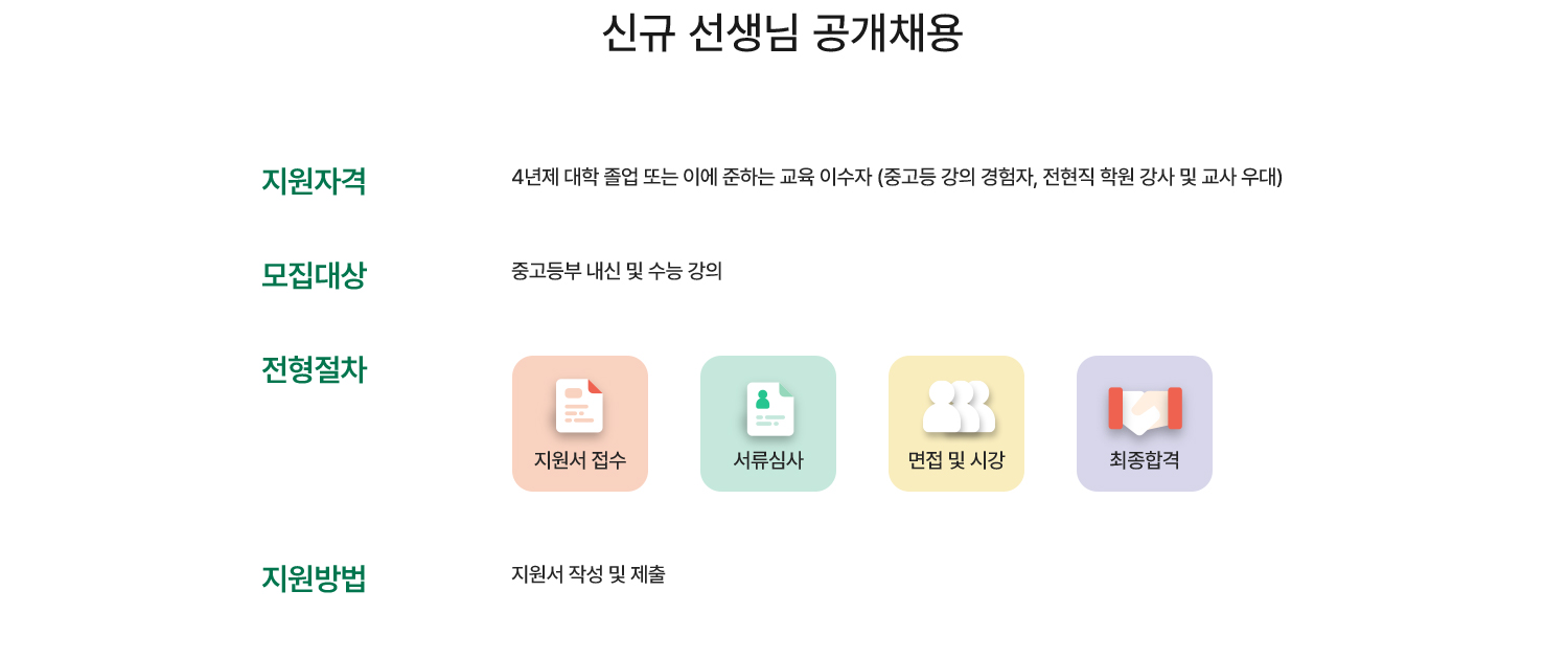 신규 선생님 공개채용